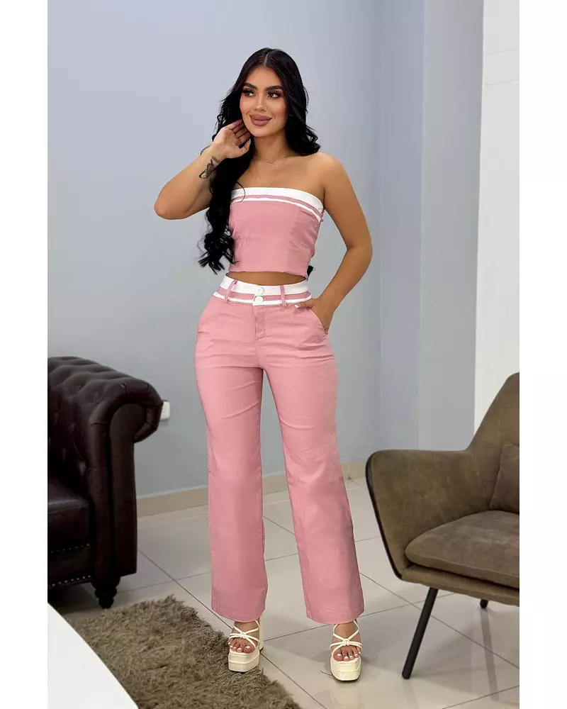 Pantalón Rosado + Blusa Rosada