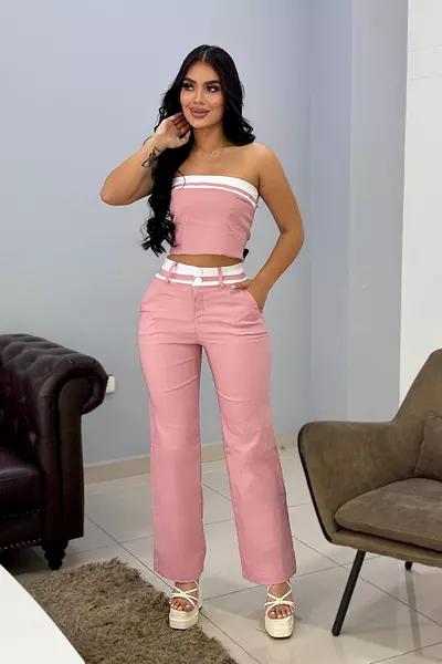 Pantalón Rosado + Blusa Rosada