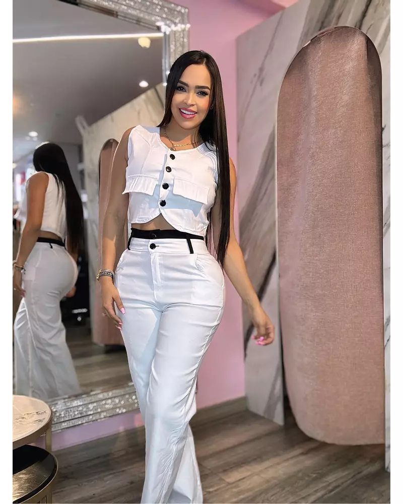 Blusa Blanca + Pantalon Blanco