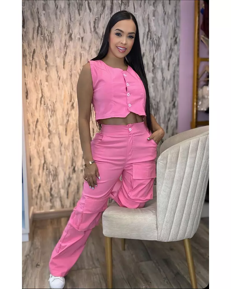 Blusa Rosada + Pantalón Rosado