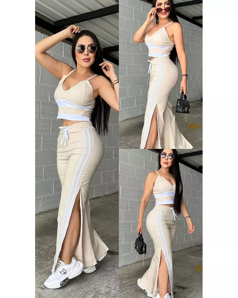 Blusa Beige + Pantalon Beibe Abierto