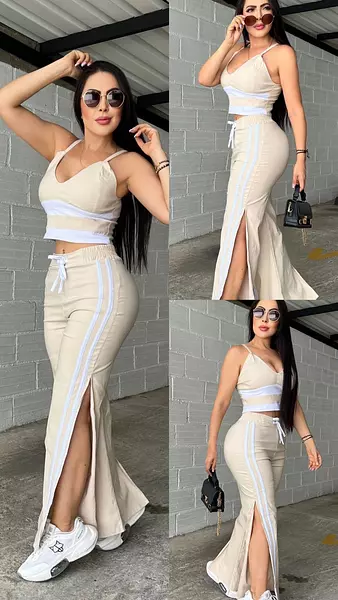 Blusa Beige + Pantalon Beibe Abierto