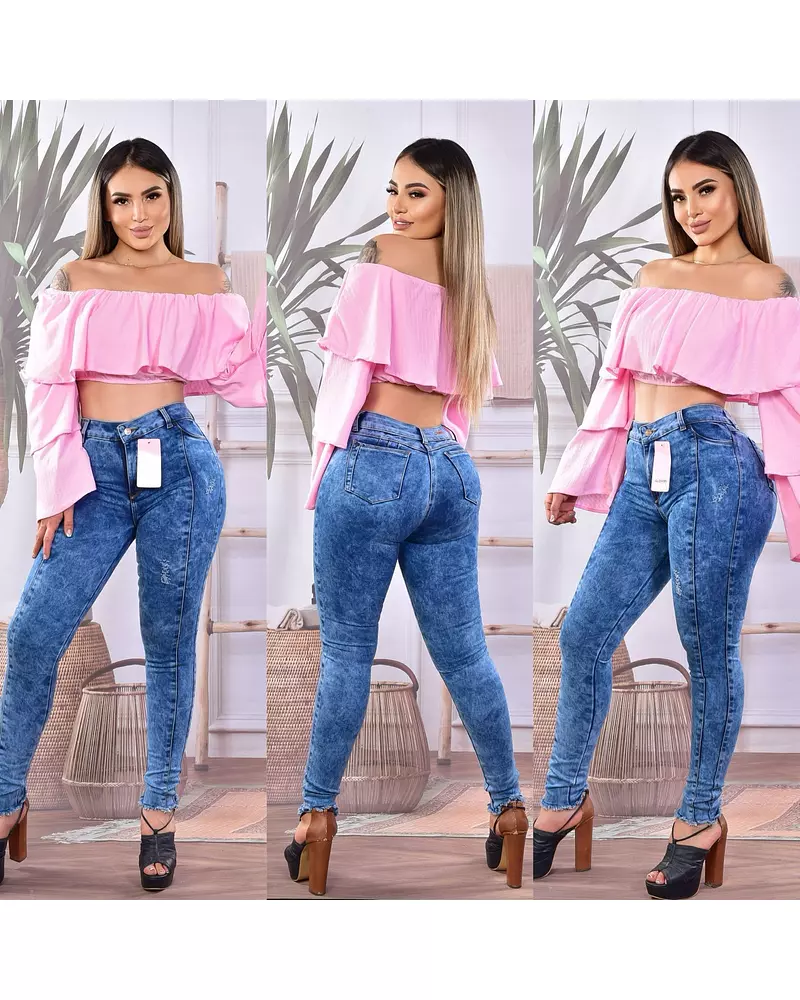 Jean Azul Claro Con Degrade Para Dama