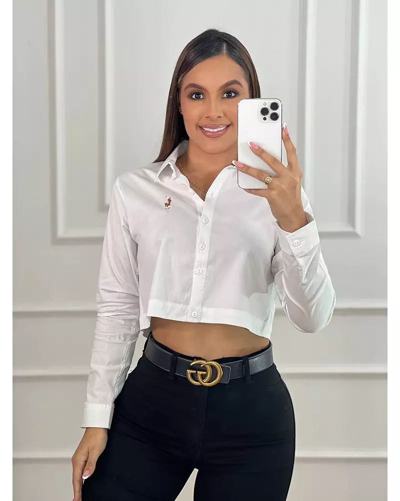 Camisa Blanca Corta Manga Larga