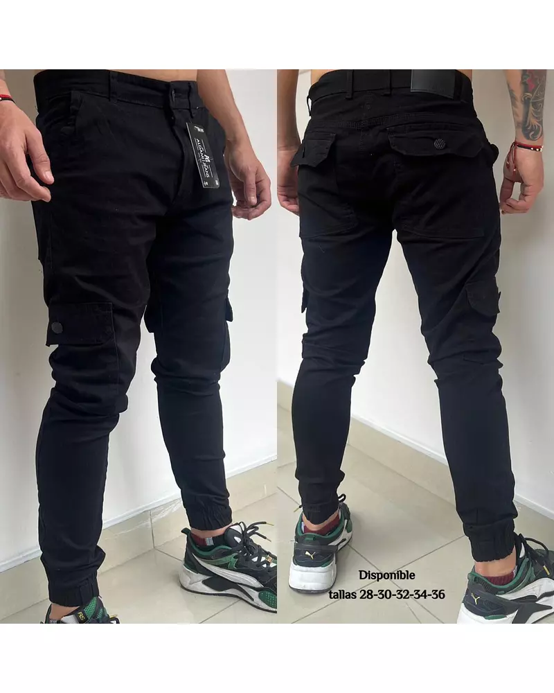 Pantalón En Dril Negro Para Hombre