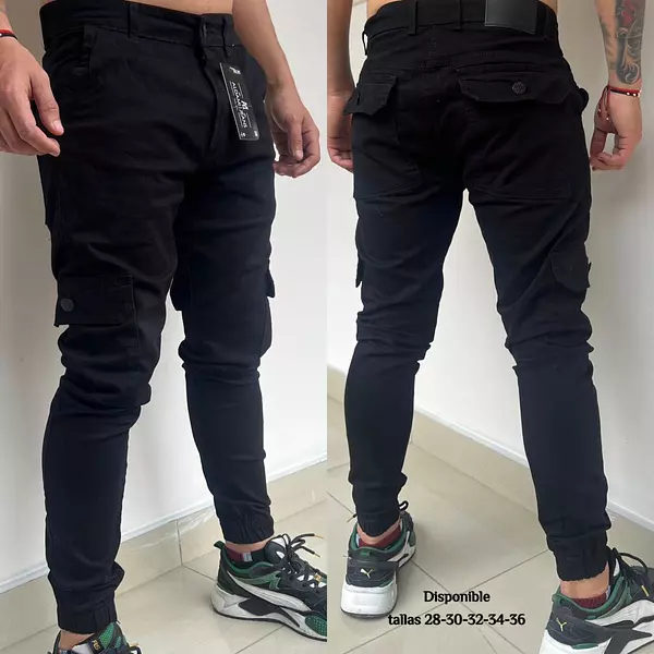 Pantalón En Dril Negro Para Hombre