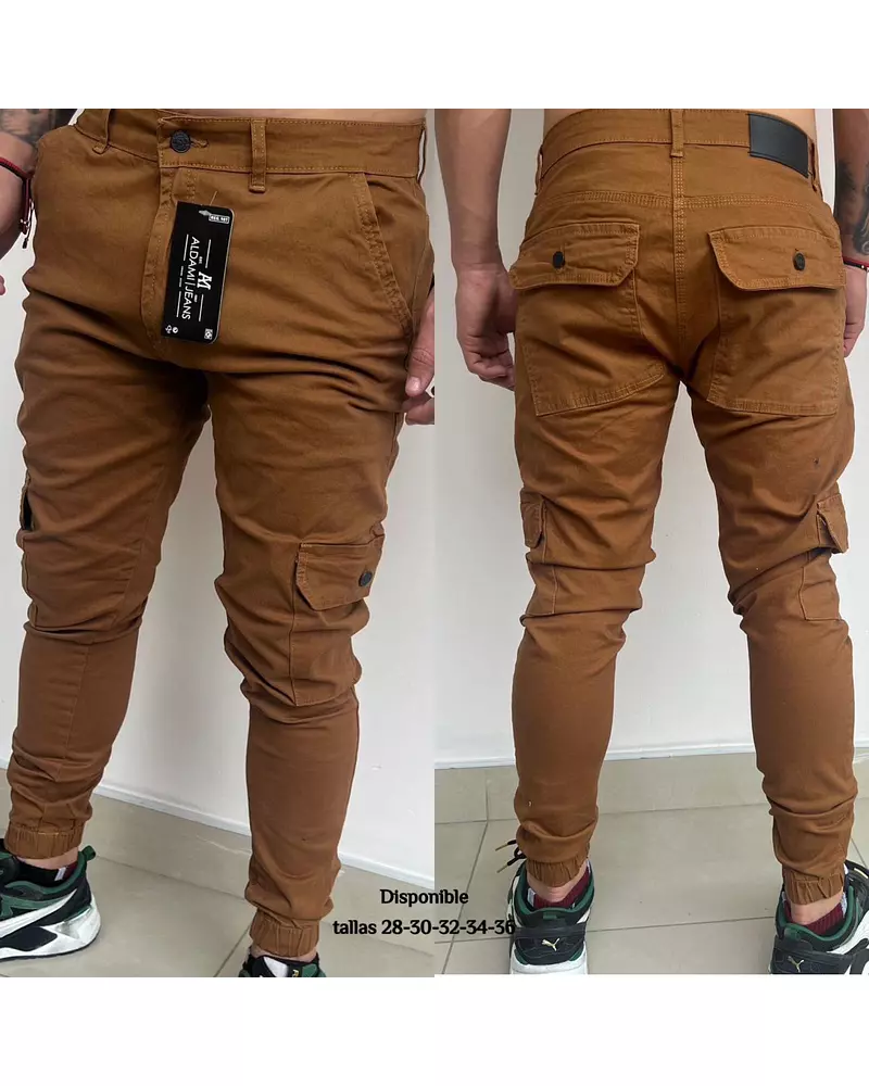 Pantalón En Dril Cafe Para Hombre