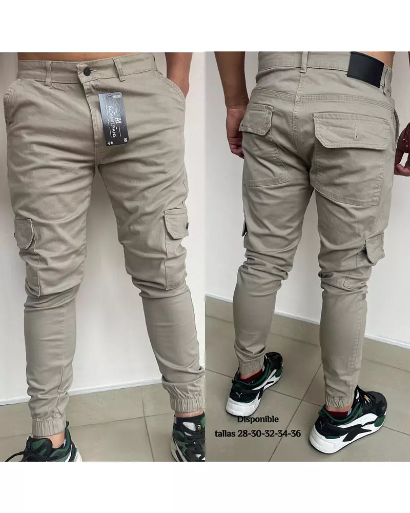 Pantalón En Dril Beige Para Hombre