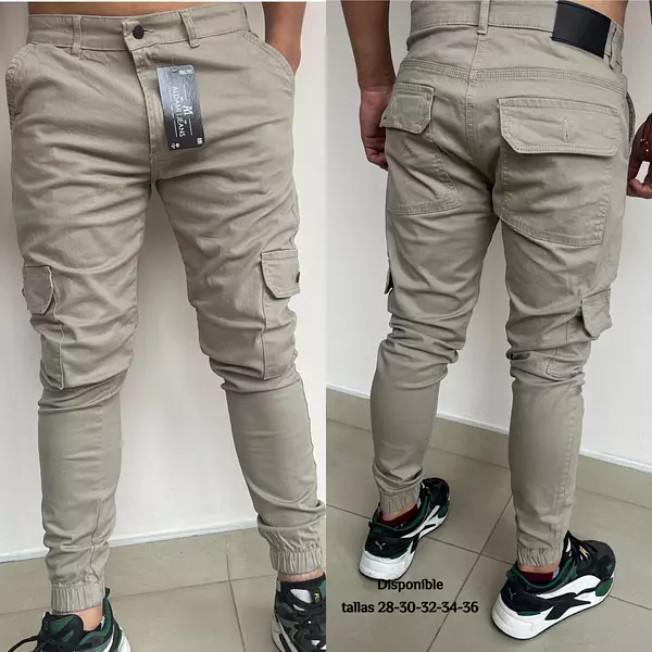 Pantalón En Dril Beige Para Hombre