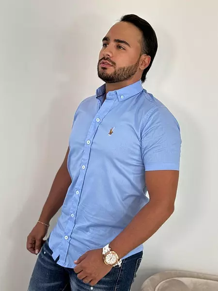 Camisa Azul Para Hombre